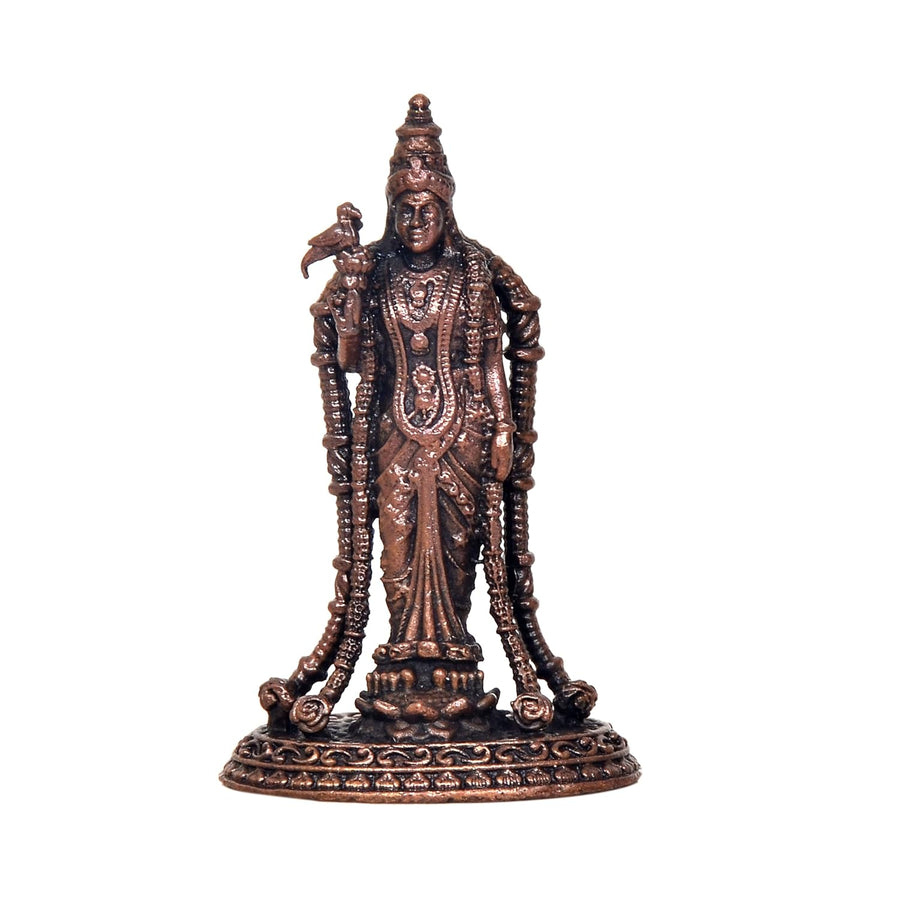 Copper Madurai Meenakshi Idols (Height: 3 Inch) Craft Detail