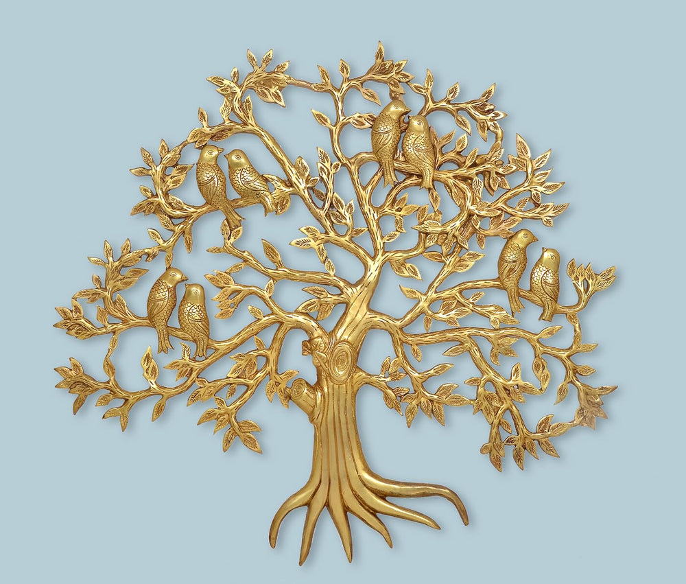 Brass Kalpavriksha Tree Wall Hanging (Height: 23 Inches)