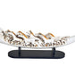 Handcrafted Decorative Seven Running Horse Tusk Showpiece for Home Decor in Resin, Width : 16.5 inch