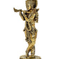 Brass Lord Krishna Idol Figurine Sculpture Playing Flute Statue Decorative Showpiece, (Height 5.5 Inch)