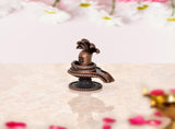 Copper Shiva ling with Sheshnaag cobra canopy, petite Hindu deity sculpture