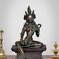 Brass Maa Goddess Saraswati Seated on Wooden PedestalI dol for Home Decor and Pooja (Height 14 Inch)