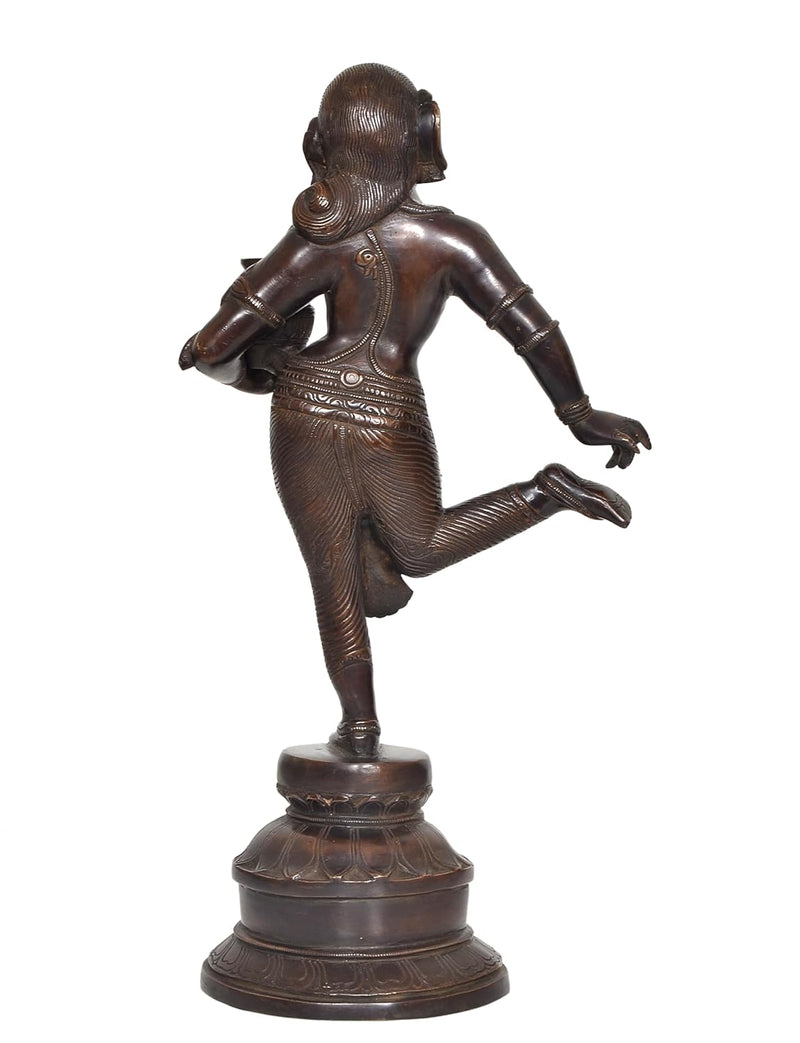 Brass Pot Lady Taking Out Thorn from Her Foot for Home Decor Office (Height :16.5 inch).