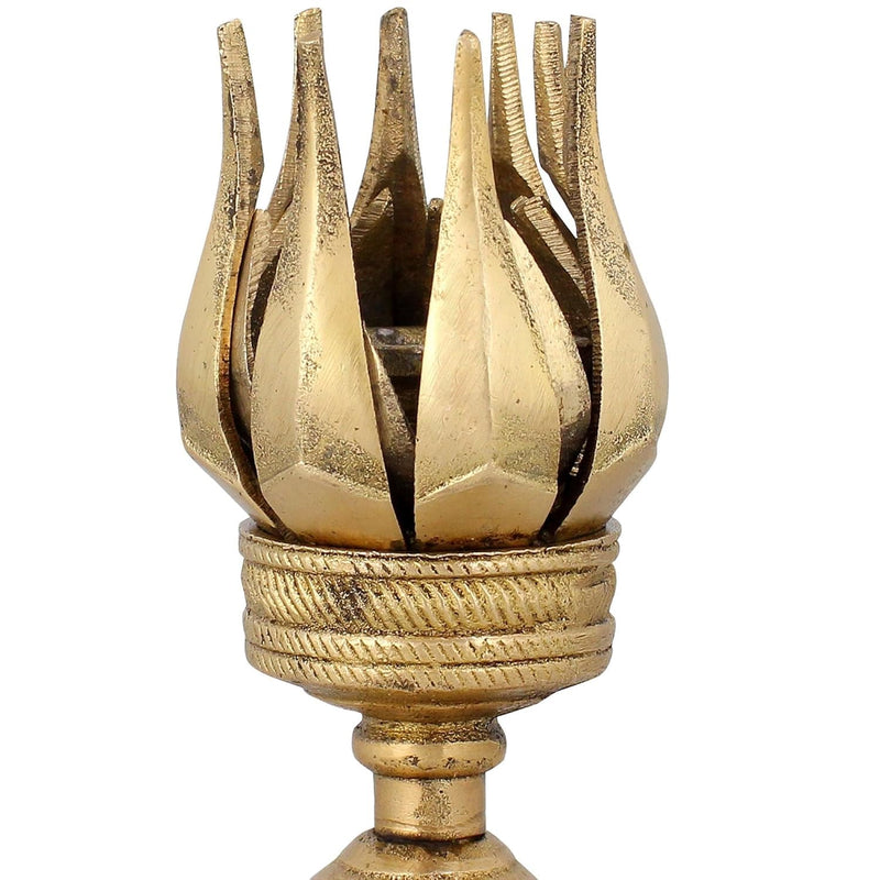 Brass Aarti Diya Oil Wick Lamp (Height 4 Inch)