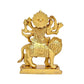 Durga Maa Sitting on Lion Statue Religious Goddess Hindu Devi Maa Durga Brass Sculptures (Height: 5 Inch)