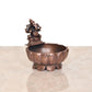 Copper Ganesha Urli Bowl for Floating Flowers Laxmi Urli for Diwali Pooja Gift Decoration Showpiece (Height 3 Inch)