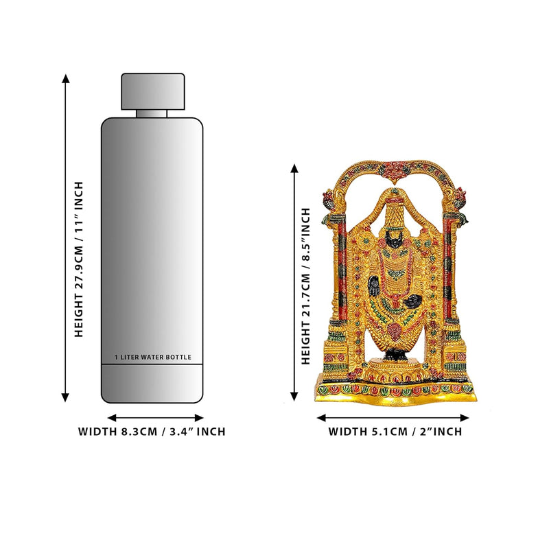 Brass Venkateshwara Idol (Height :8.5 inch) (Light)