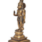 Brass Standing Blessing Hanuman Idol - Hindu Deity Statue for Home Temple Office Decor (Height: 12 Inch)