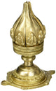 Brass Ganesha Aarti Diya Oil Wick Lamp Lotus Flower (Height: 4 Inches)