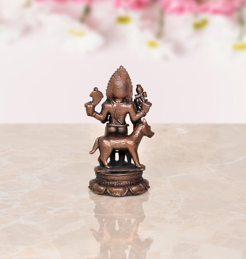 Copper Lord Shree Kal Bhairav Idol Pooja Shri Kaal Batuk Bhairava Puja Home Decor Bhirav Statues Idols (Height 2.5 Inch)