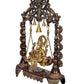 AONA Brass Ganesha Swing Statue Idol with Bells for Home Decor | Height : 27 Inches | Weight : 17 KG (Golden)