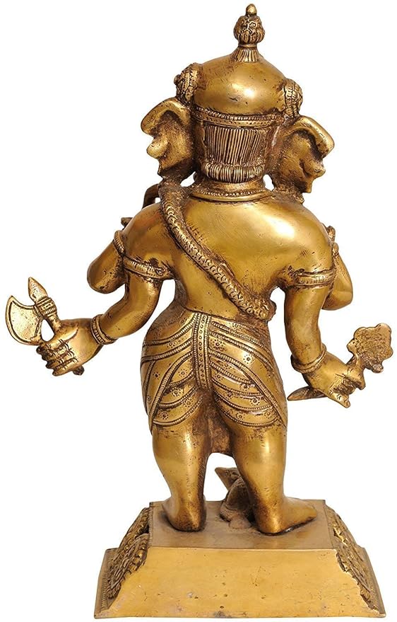 Brass Standing Ganesha, Height: 12.5 Inch