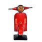 Metal Red Scooter Showpiece Decorative Showpiece with Clock Home Decor Table Decor Table Top Showpiece for Gift Red Height 14 Inches