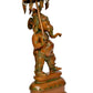 Brass Ganesha Holding Parasol in One Hand Statue Idol Sculpture Statue Home Decor (Height: 16 Inch)