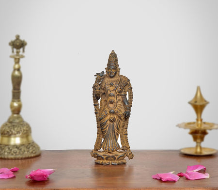 Copper Madurai Meenakshi Idol (Height: 4.5 Inch)