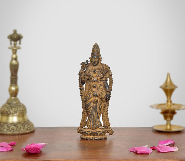 Copper Madurai Meenakshi Idol (Height: 4.5 Inch)