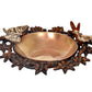 Brass Decorative Bird Butterfly and Flower Urli Bowl - Traditional Brass for Home Decor Showpiece Floating Candles Home and Office Decoration Diwali Decoration (Widtht: 8 inch)