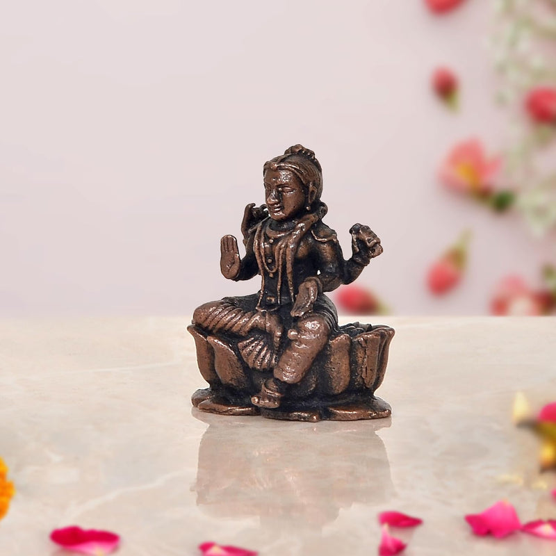 Copper Bala Tambika Sundari Statue - Divine Goddess Idol for Home Temple and Spiritual Decor (Height 1.5 Inch)