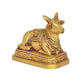 Brass Shiva Seated Nandi Statue Nandi Bull for Shiv Temple Showpiece Home Pooja (Height: 3 Inch)