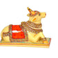 Resin Shiv Nandi Idol Statue Nandi Cow Idol for Shiv Temple Showpiece Multicolour Height 4 Inches