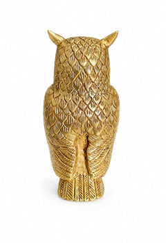 Premium Pure Brass Golden Owl Showpiece for Home & Office Décor | Decorative Metal Owl Statue for Desk, Table & Vastu Gifting (Height: 6.6 Inches)