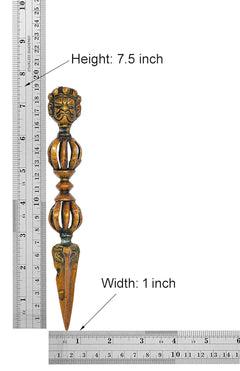 Brass Furba dagger pendant, height 7.5 inch and width 1 inch (measured)