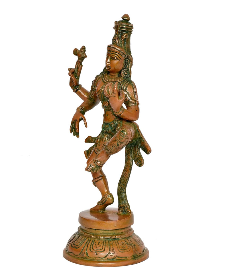 Brass Shiva and Parvati Ardhanarishvara Murti Religious Statue for Home Temple Decor (Height : 12 inch)