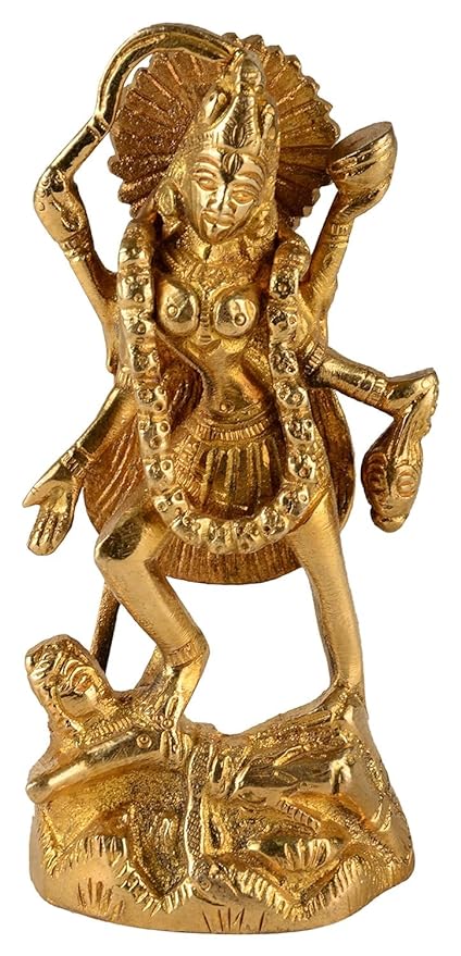 Brass MATA Maa Kali Statue Idol Murti, Height : 8 inch