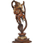 Brass Lord Ganesha Dancing on Serpent Shesha - Hindu Deity Idol for Puja and Gifts (Height 11.5 Inch)