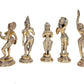 Brass Beautiful Dancing Lady Statue Medium, Gold 5 Piece