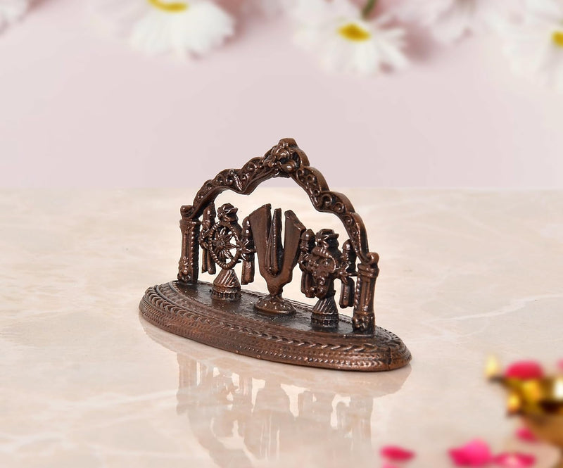 Copper Tirupati Bala ji Shankh Chakra Namah (Height: 1.5 Inch)