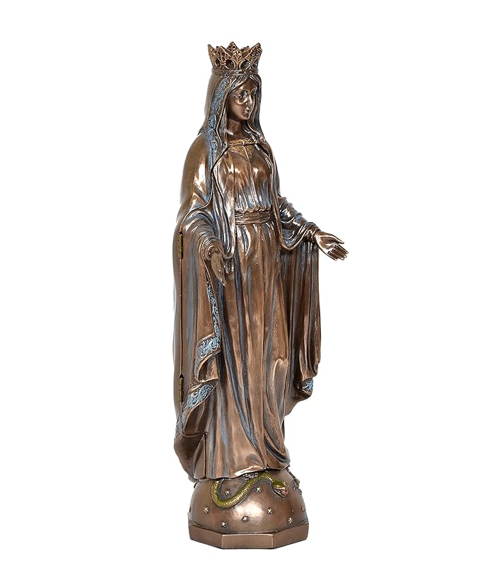 Resin Statue of Mother Mary Jesus Statue Christian Religious for Home Décor Height 11 Inch