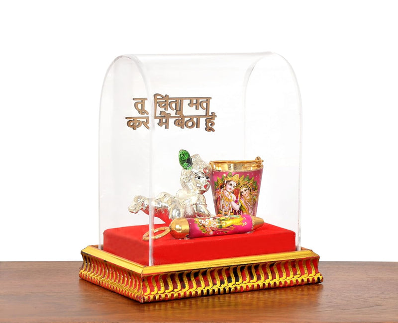 Laddu Gopal Krishna Decorated Box with Balti Pichkari (Width - 5 inches)
