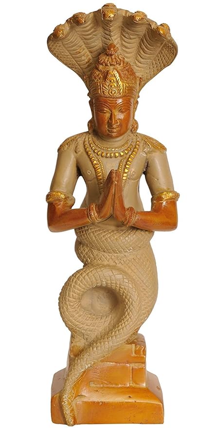 Brass Patanjali Statue Brass Hindusim Indian Art Home Decoration God Patanjali - The Father of Yoga Height 10 Inch