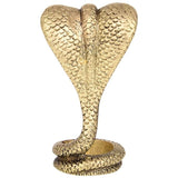 Brass Sheshnag/Naag Devta idol, front view with textured snake body and hood