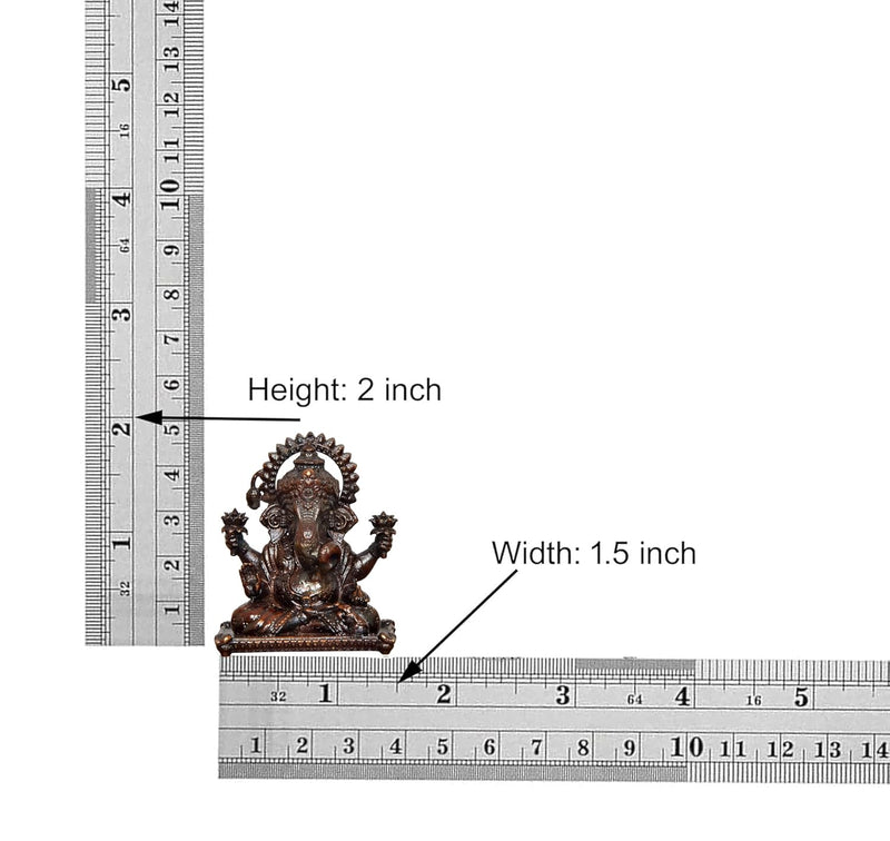 Bronze Lord Ganesha Sitting Idol (Height 2 Inch)