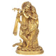 Brass Radha Krishna Idol Radha Krishna Playing with Flutes Height 10.5 Inch