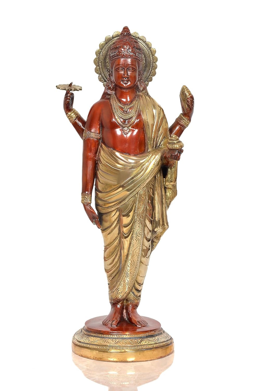 Brass Dhanvantri The Physician of God Statue for Home Office Decor Diwali Pooja Mandir,(Height 18 Inch) Craft Detail