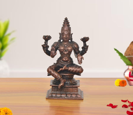 Copper Lakshmi Idol (Height: 4.5 Inches)