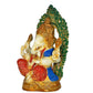 Brass Ganesha Ganesh Ganpati Idol murti Statue for Home Office Shop, Height : 7.5