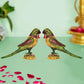 Metal Parrot Statue (Set of 2) Animal & Bird Figure Home Decor Height: 7" Inches