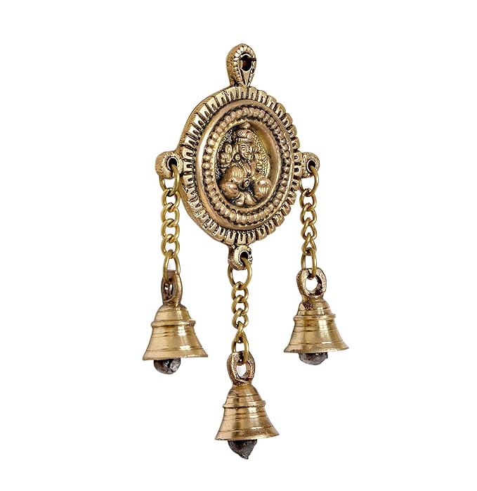 Brass Lakshmi Hanging with Bells Pooja Room Decoration/Brass Decor Items for Puja Manidr and Home Temple (Height : 7 Inches)