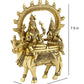 Brass God Shiva Parvati Idol Sitting On Nandi Statue (Height:7.5 inches)