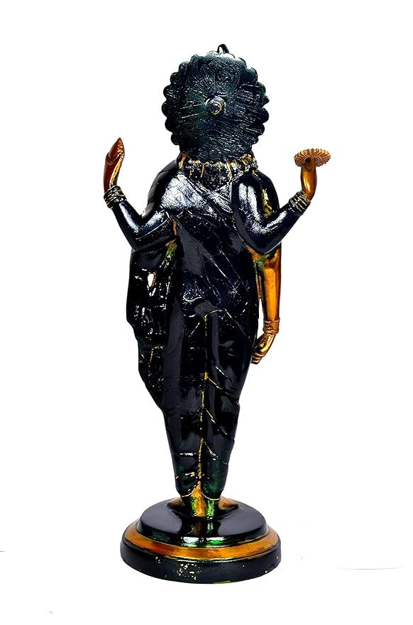 Brass Idol of Lord Dhanvantari God of Ayurveda Medicine Statue Height 18.5 Inches