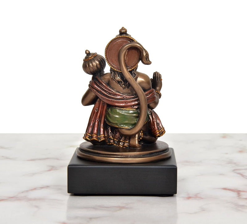 Resin Hanuman JI Sitting in Blessing Idol (Height: 4 Inch)