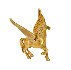 Goldenes Messing-Fliegendes-Pferd Motiv mit Flügeln, Seitenansicht