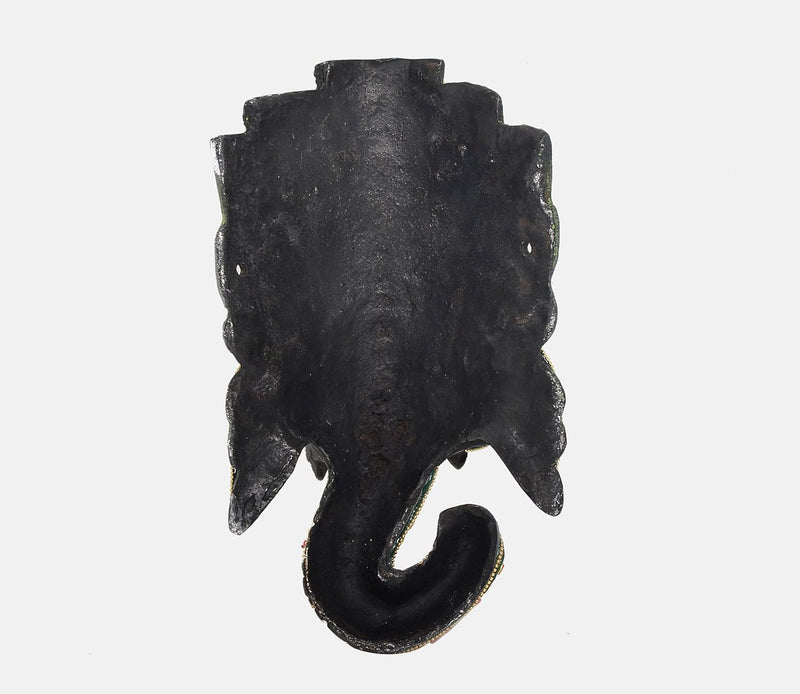 Metal Ganesha Wall Hanging Mask (Height:9 Inch)