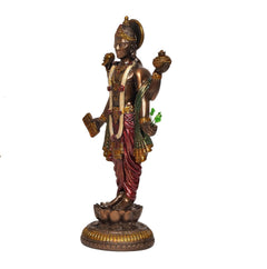 Resin Dhanvantari Statue | Lord Dhanvantari Idol for Pooja Room & Home Temple (Height: 8 Inches)