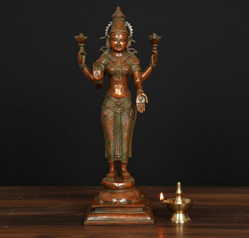 AONA Brass Lakshmi Maa Standing Murti