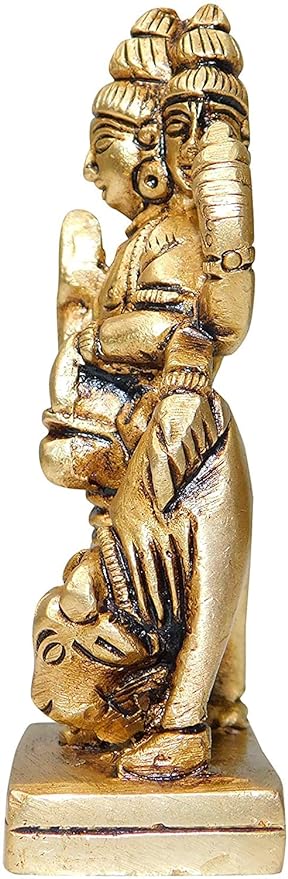 Dattatreya Idol | Tridev Idols | Dattatreya Idol Brass | Dattatreya | Statue | God Datta Idol | Trimurti | Bhagwan | Lord Datta | Statues (Height:2.75") Study Setting